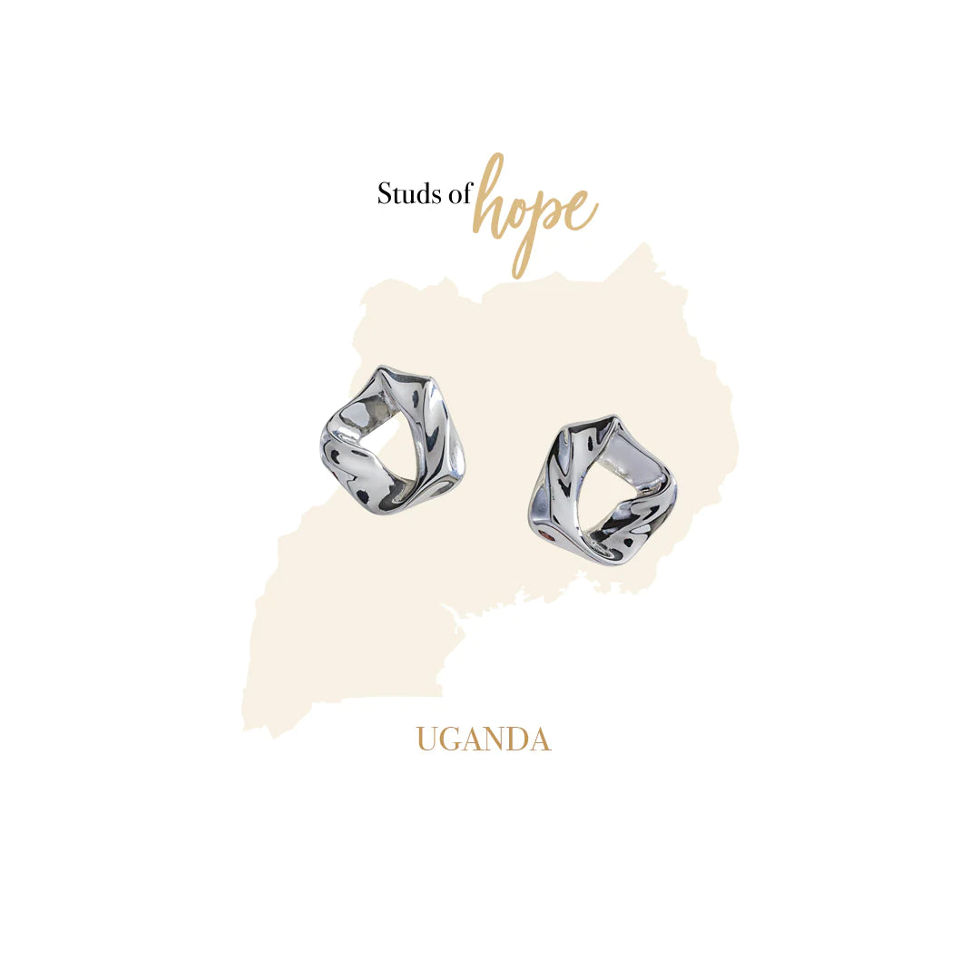 Vurchoo Silver Textile Earrings - Uganda