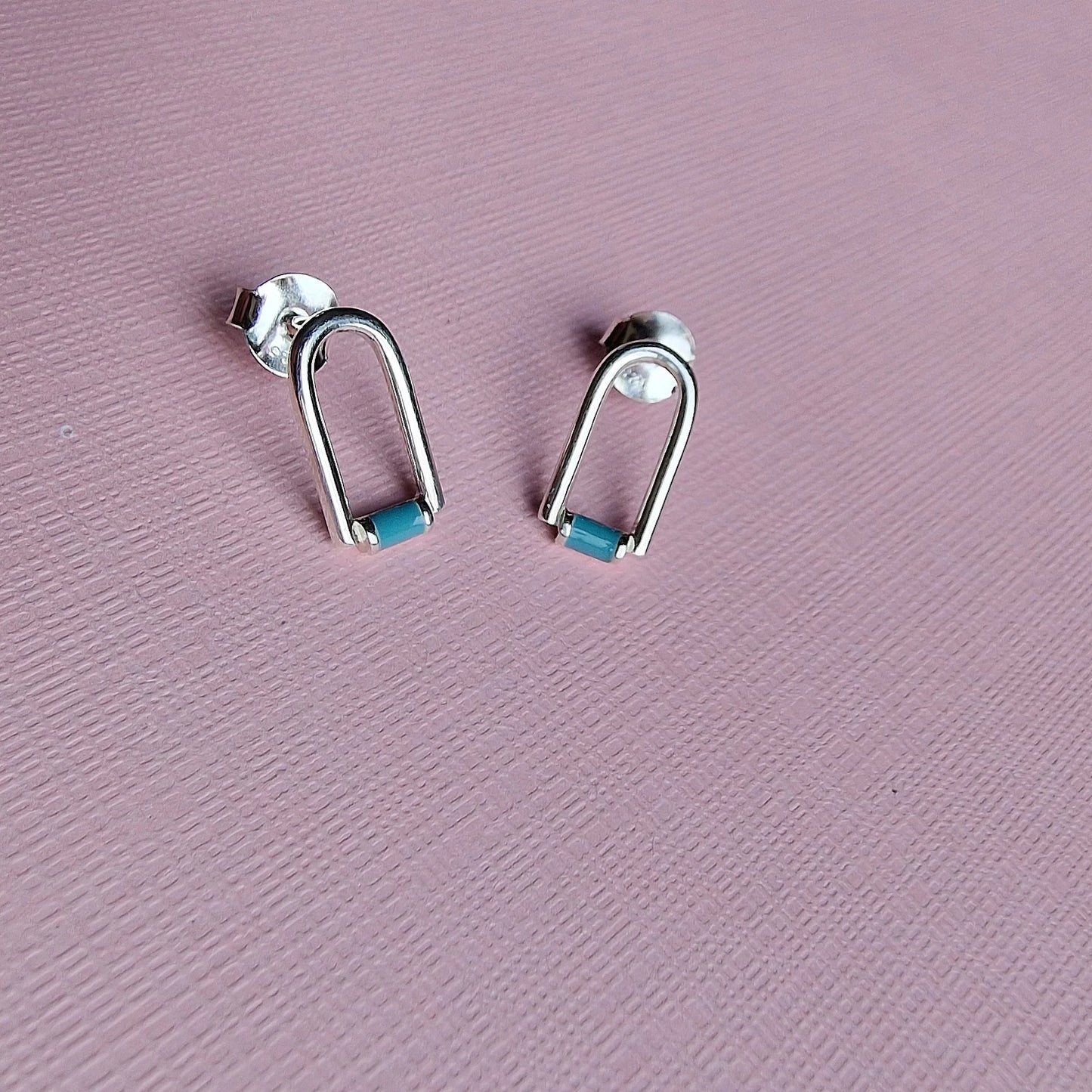 Vurchoo Contemporary Enamel Arch Stud Earrings - Somalia