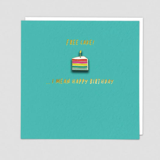 Free Cake Birthday Card - Cake Pin