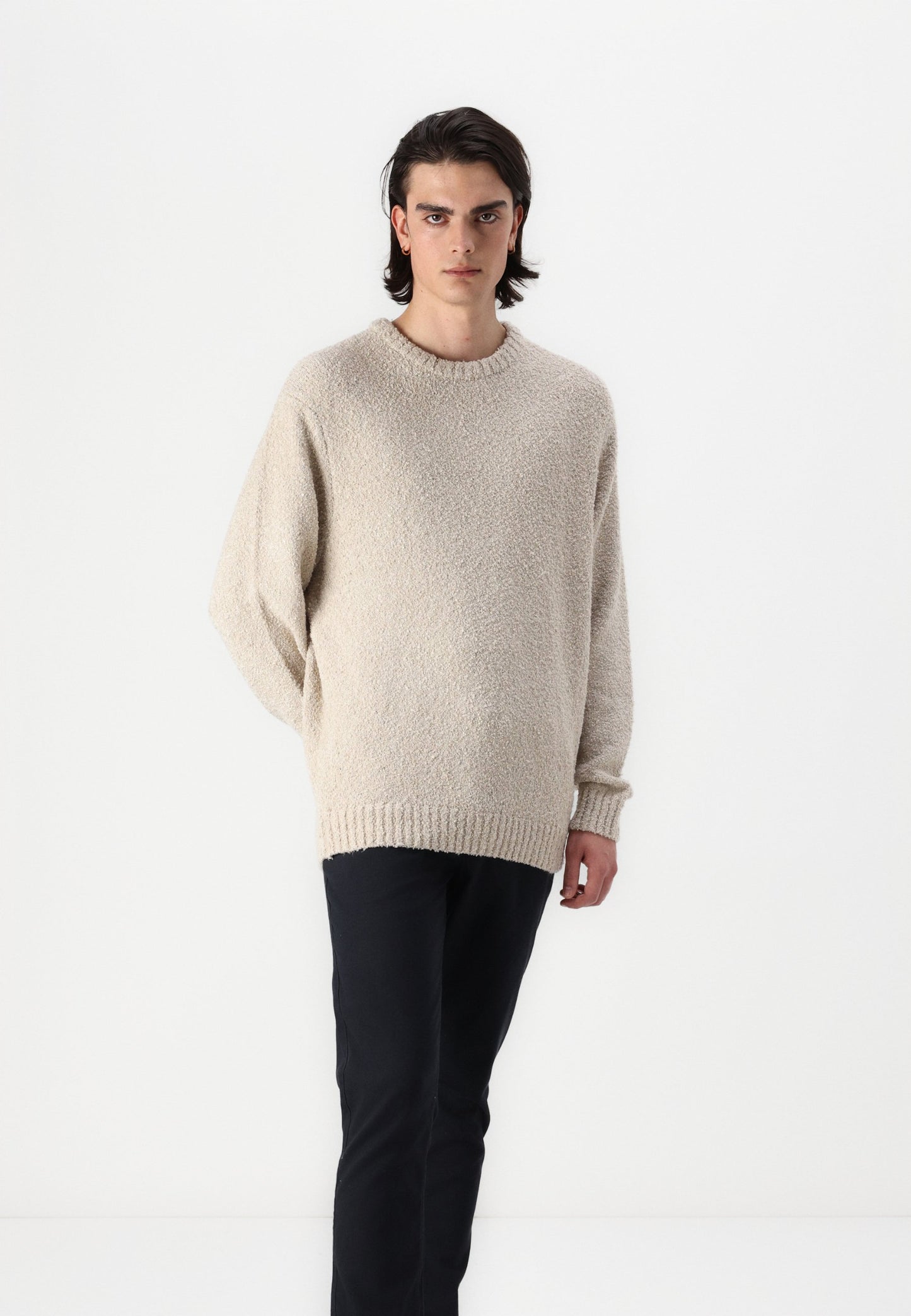 Only & Sons Rory Boucle Knit Jumper - Silver Lining