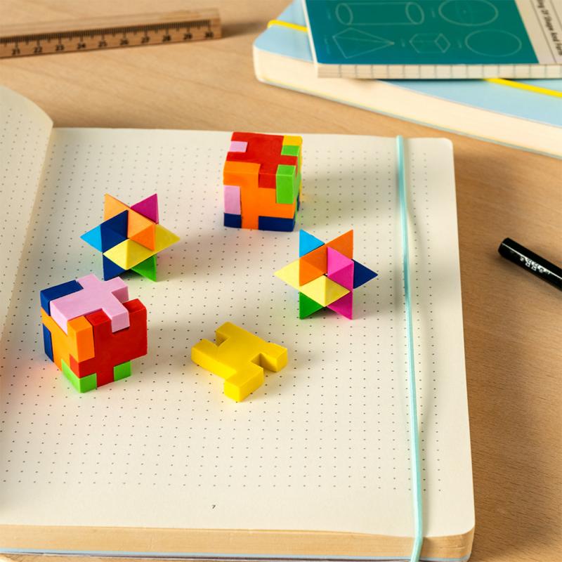 3D Puzzle Erasers - Set of 4