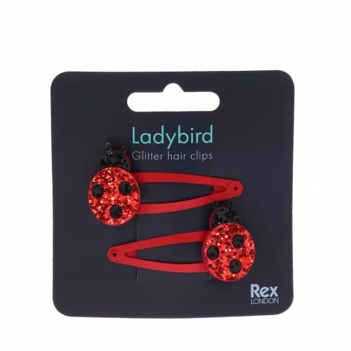 Ladybird Glitter Hair Clips - Set of 2