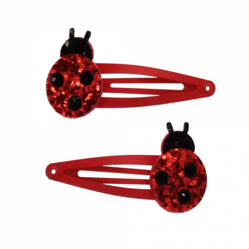 Ladybird Glitter Hair Clips - Set of 2