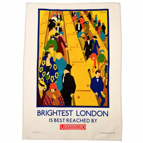 Cotton Tea Towl - TFL Vintage Poster Brightest London