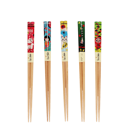 Wooden Chopsticks - Japanese Heritage Pack of 5