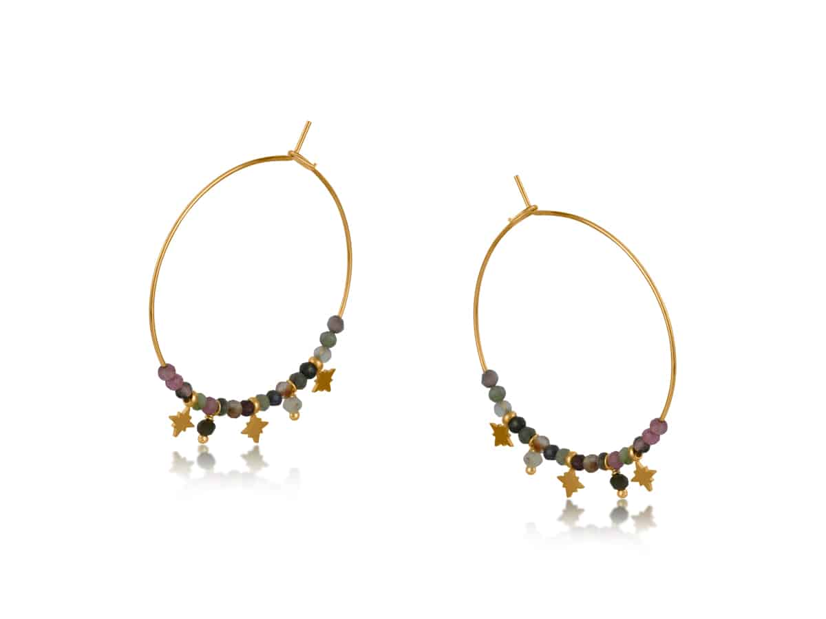 Jade Stainless Steel Hoop Earrings - Big Metal London