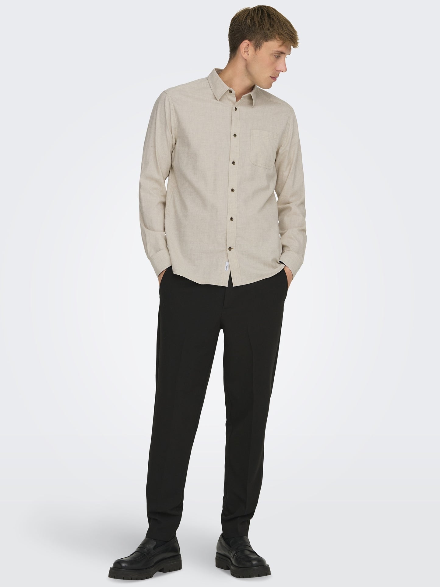 Only & Sons Gudmund Slim Shirt - Silver Lining