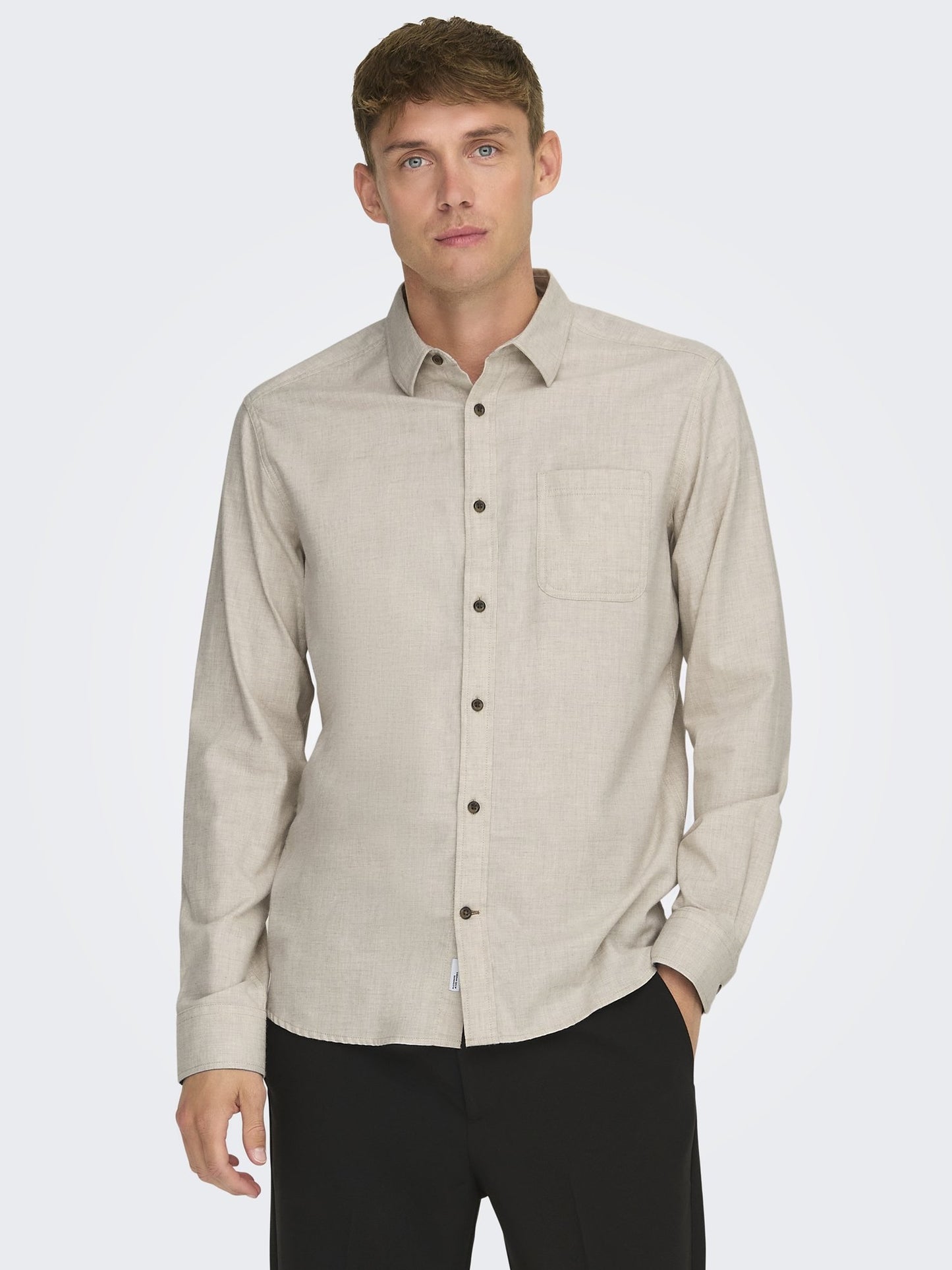 Only & Sons Gudmund Slim Shirt - Silver Lining