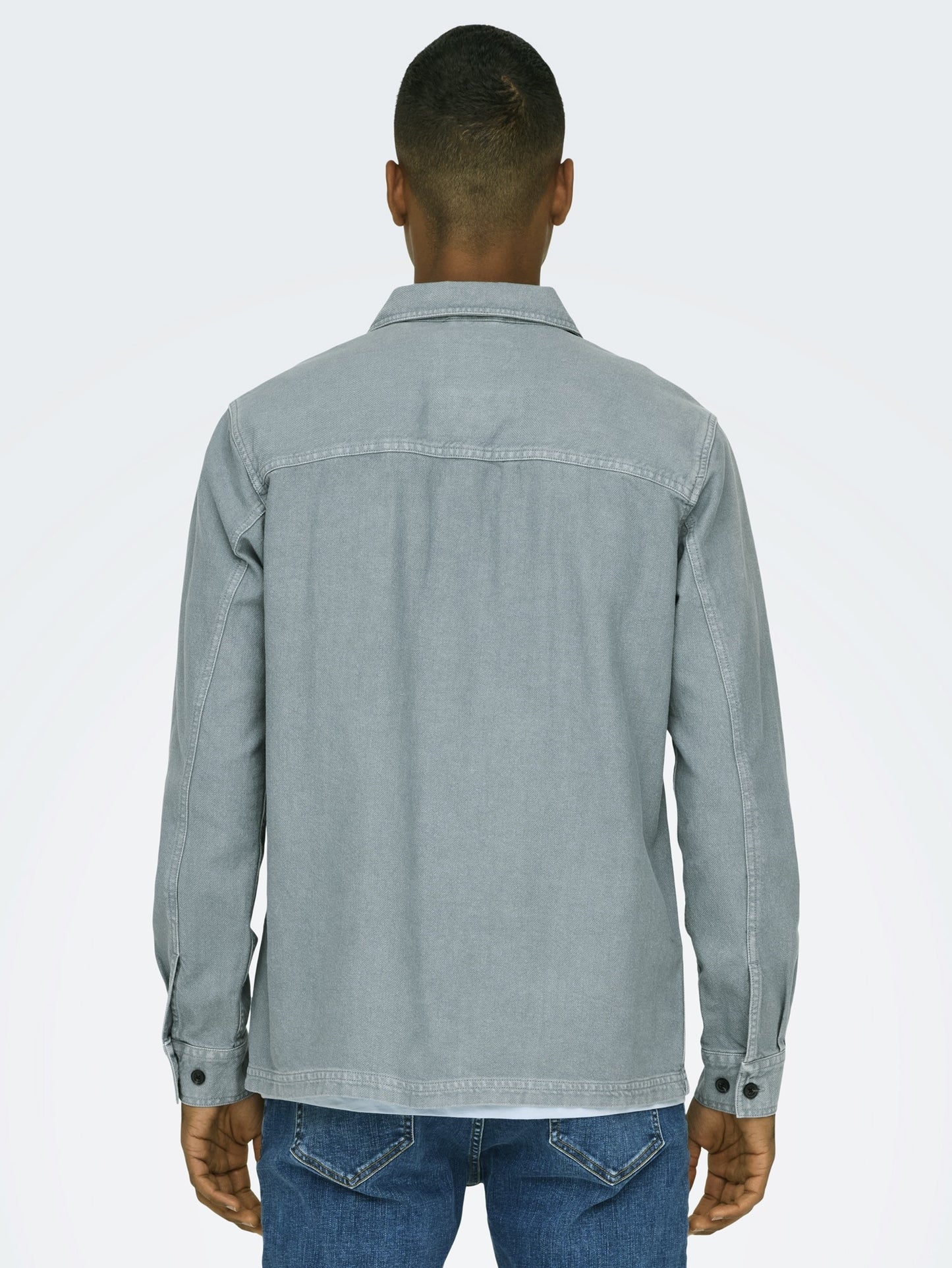 Only & Sons Oliver Twill Overdye Overshirt - Flint Grey