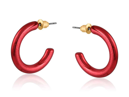 Viara Large Hoop Earring Red - Big Metal London