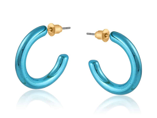 Viara Large Hoop Earring Blue - Big Metal London