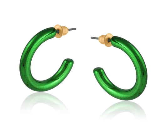 Viara Large Hoop Earring Green - Big Metal London