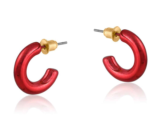 Lubov Small Hoop Earring Red - Big Metal London