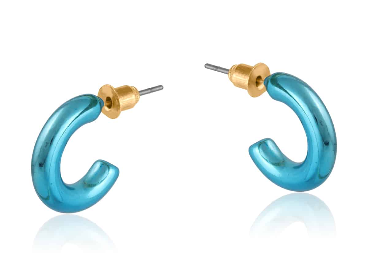 Lubov Small Hoop Earring Blue - Big Metal London