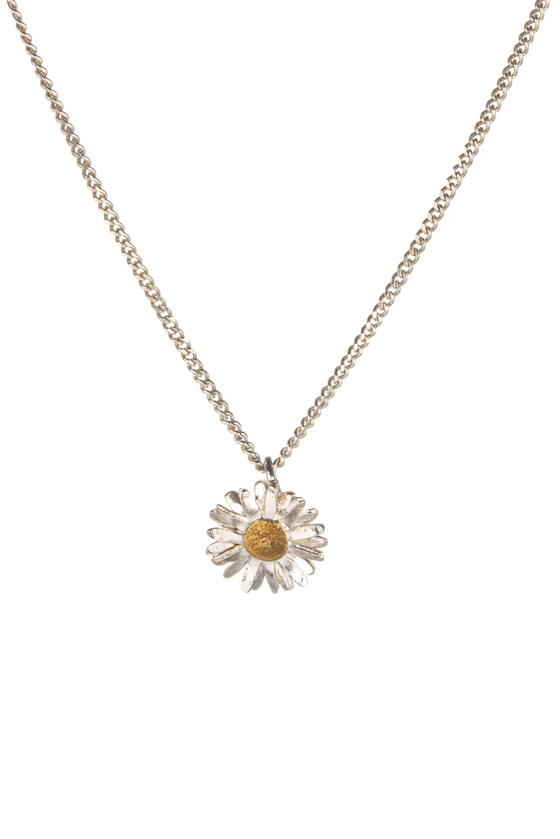 Amanda Coleman Silver and Gold Daisy Necklace - Daisy Flower Head