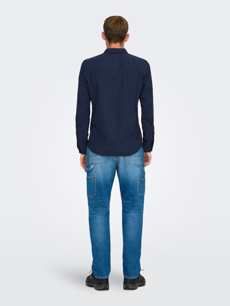 Only & Sons Gudmund Slim Shirt - Navy