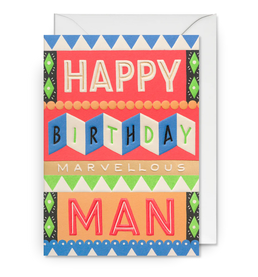 Happy Birthday Marvellous Man Card