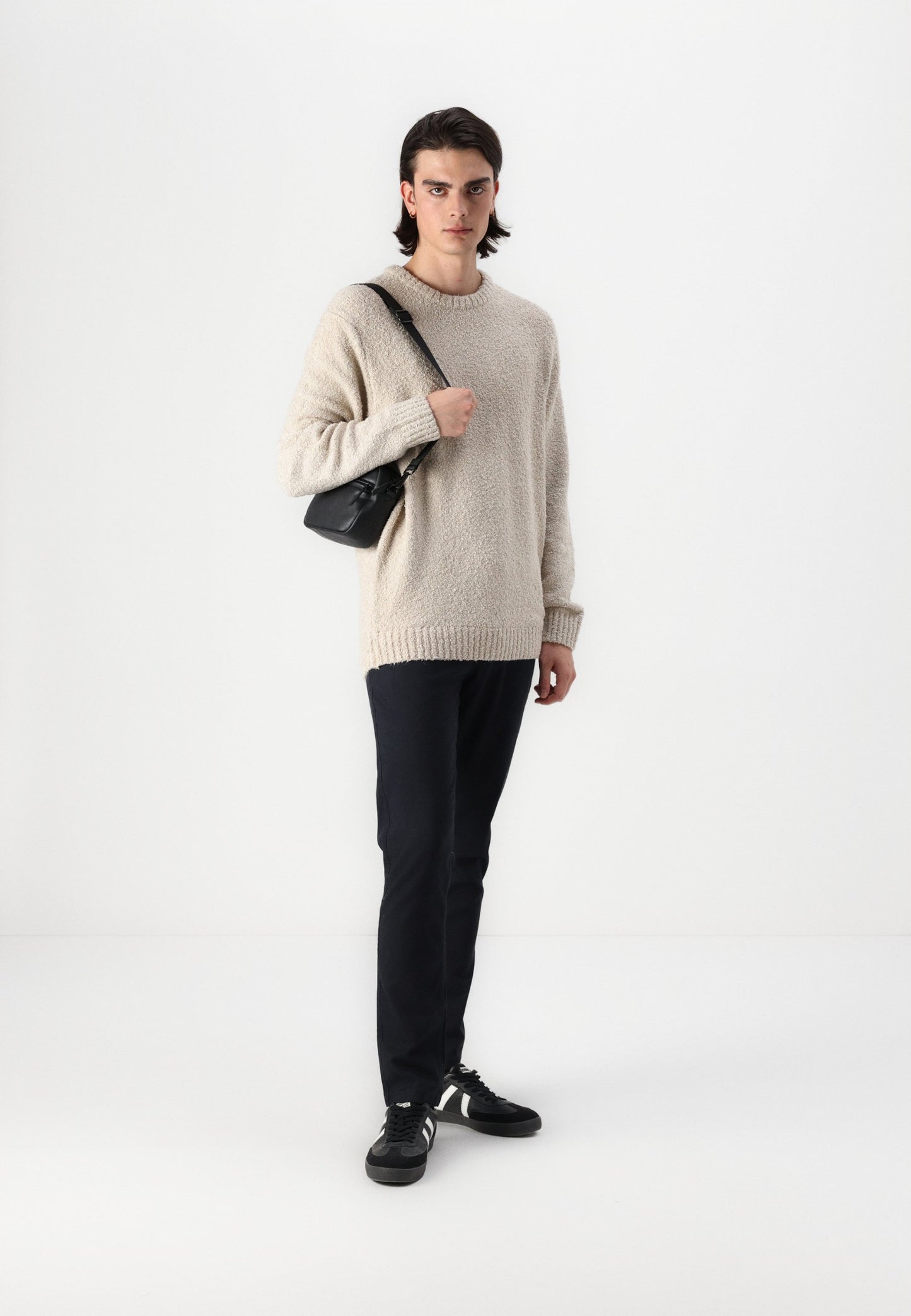 Only & Sons Rory Boucle Knit Jumper - Silver Lining