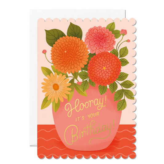 Hooray Birthday Vase Card