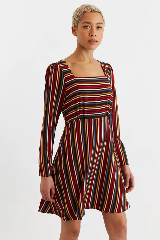 Louche Cossette Long Sleeve Mini Dress - Stripe