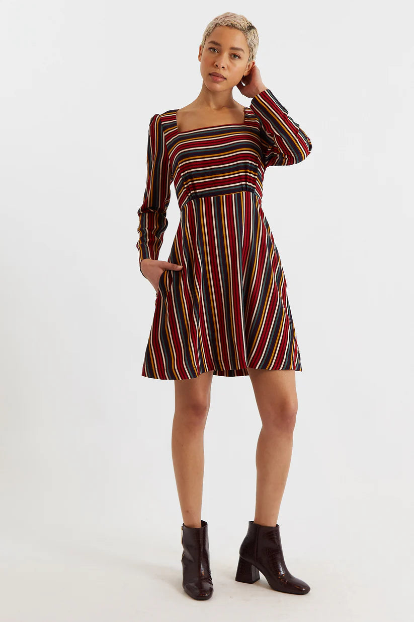 Louche Cossette Long Sleeve Mini Dress - Stripe