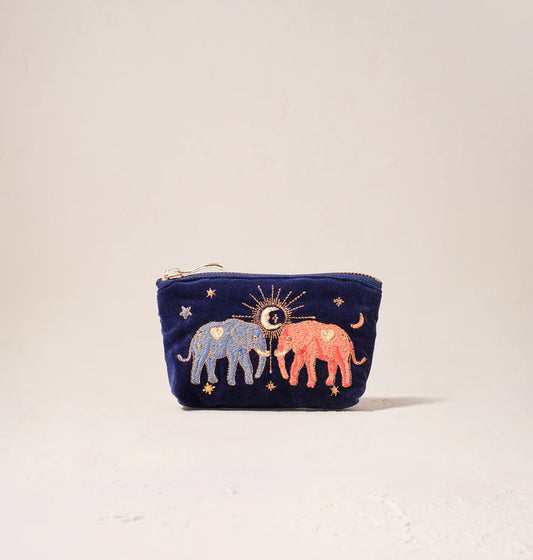 Elizabeth Scarlett Celestial Elephant Coin Purse - Navy