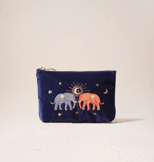 Elizabeth Scarlett Celestial Elephant Mini Pouch - Navy