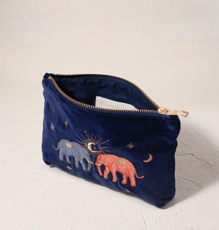 Elizabeth Scarlett Celestial Elephant Mini Pouch - Navy