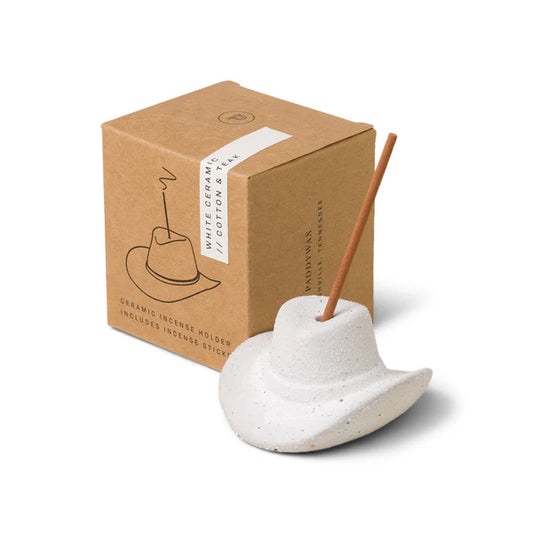 Cowboy Hat Incense Holder - White