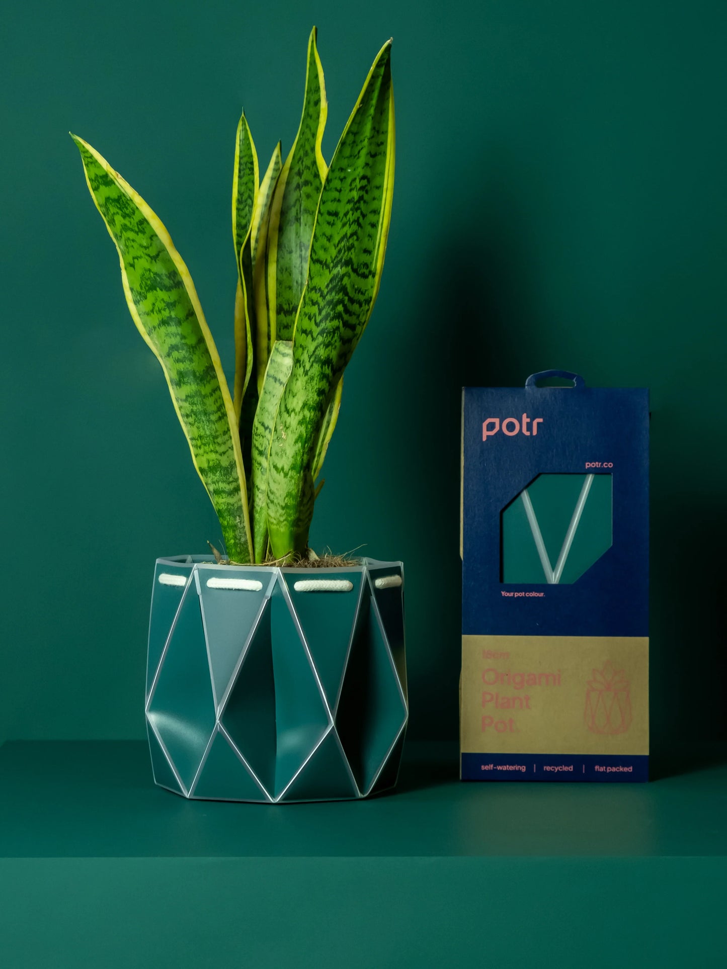 POTR Origami Plant Pot 18cm - Dark Teal