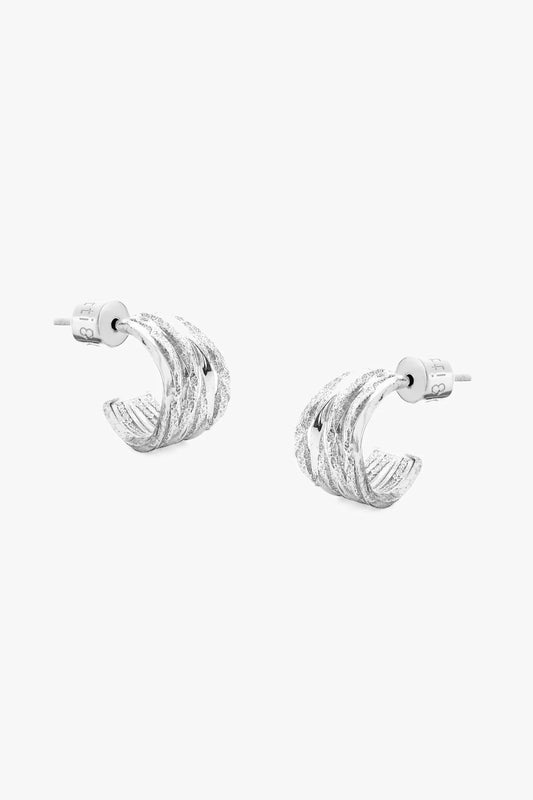 Tutti & Co Spiral Hoop Earrings - Silver