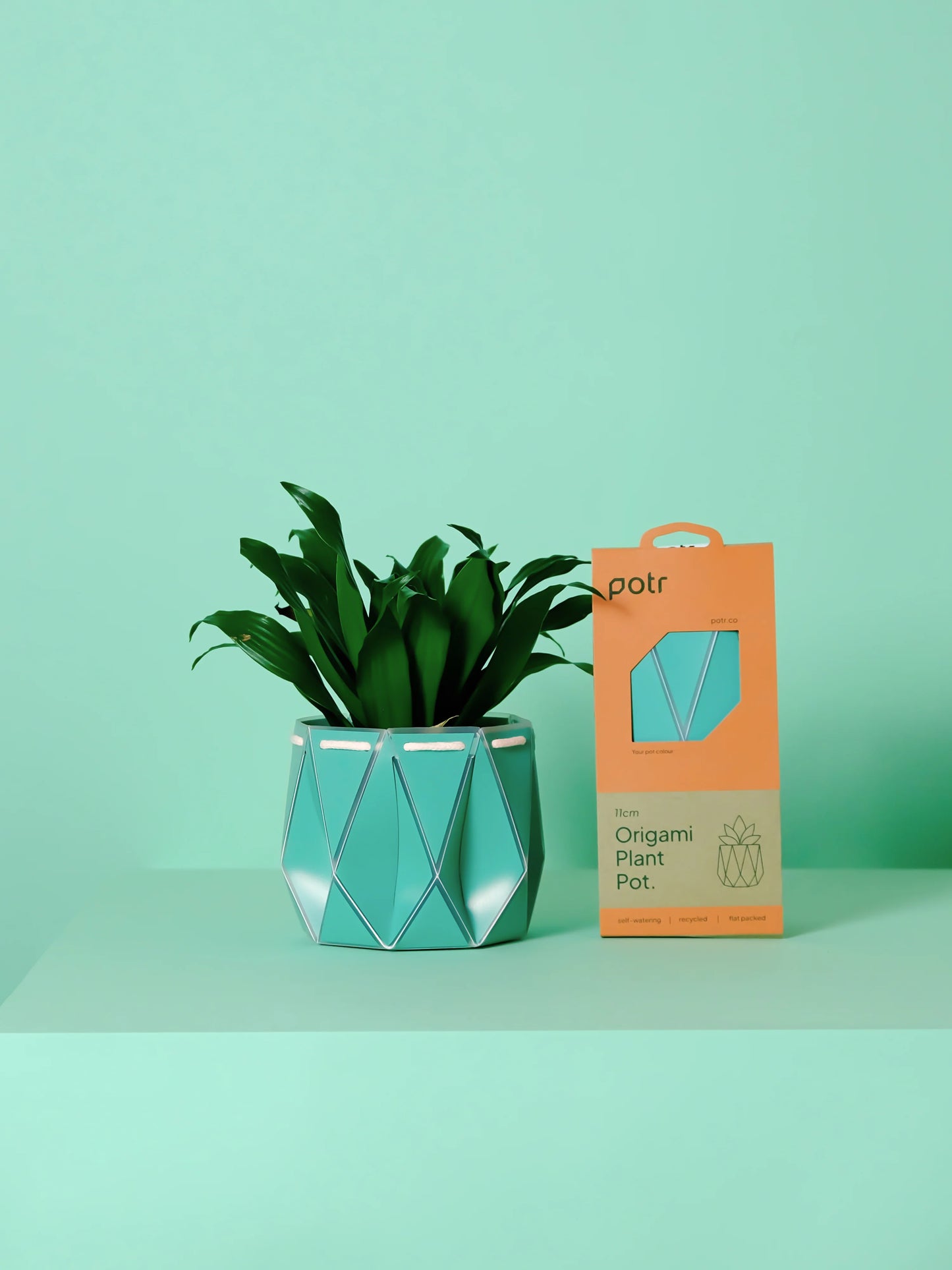 POTR Origami Plant Pot 11cm - Aqua