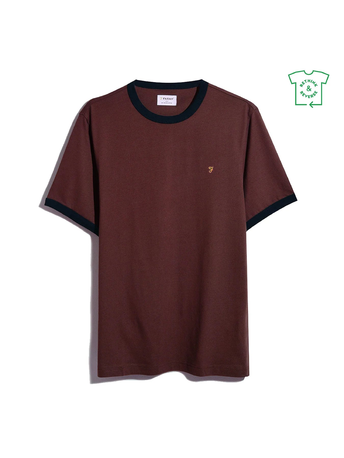 Groves Regular Fit Ringer T-Shirt - Burgundy