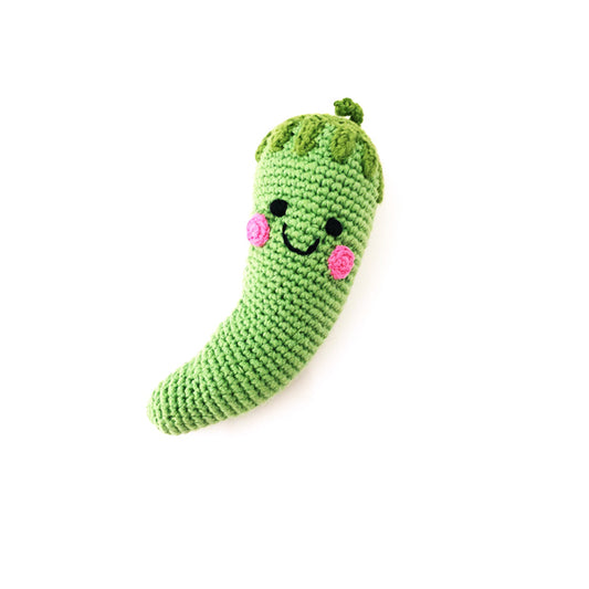 Pebble Knitted Green Chilli Rattle