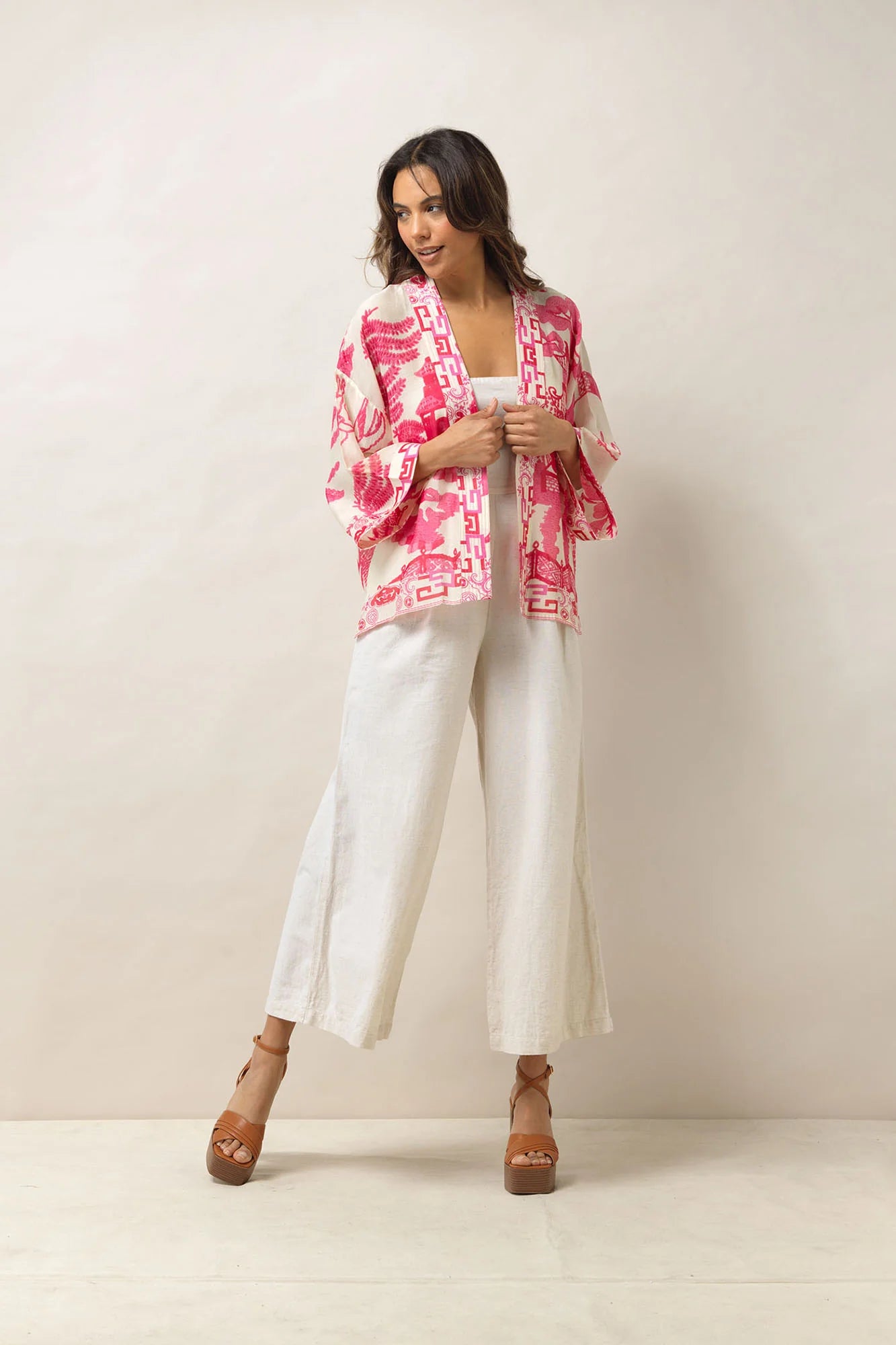 Giant Willow Fuchsia Pink Kimono - One Hundred Stars