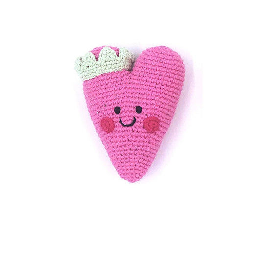 Pebble Knitted Pink Heart Rattle