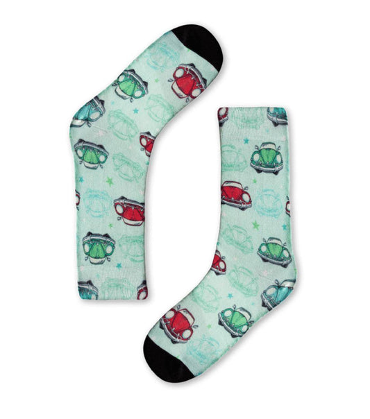 Naked Patterned Unisex Bamboo Socks / Cars