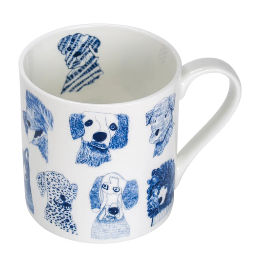 Arthouse Unlimited Fine Bone China Mug - Blue Dogs