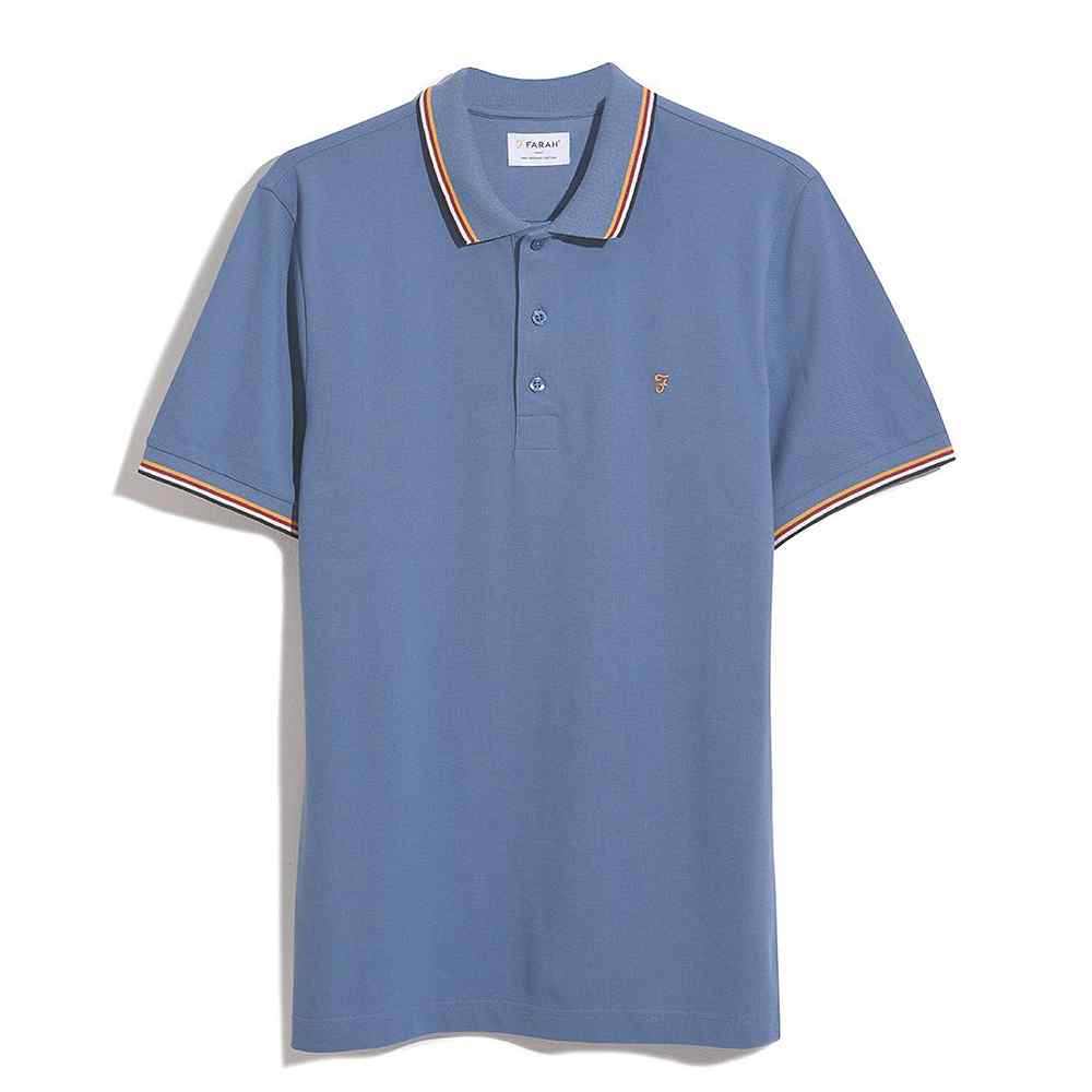 Alvin Tipped Collar Polo - Sheaf Blue