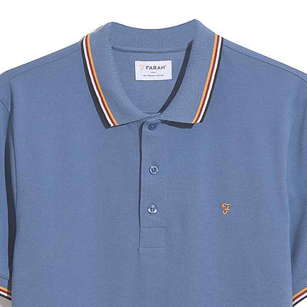 Alvin Tipped Collar Polo - Sheaf Blue