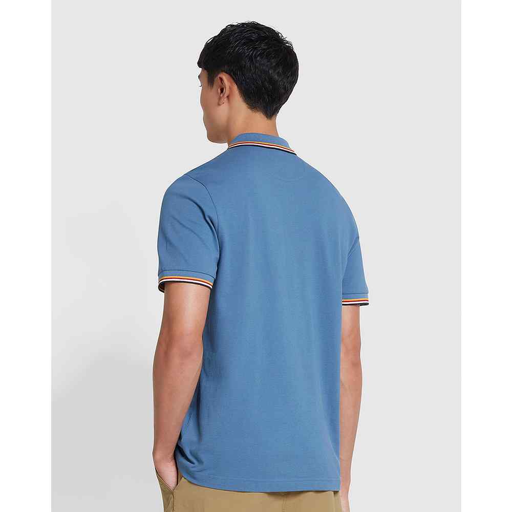 Alvin Tipped Collar Polo - Sheaf Blue