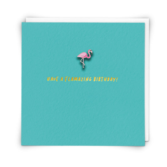 Flamingo Birthday Card -Flamingo Pin