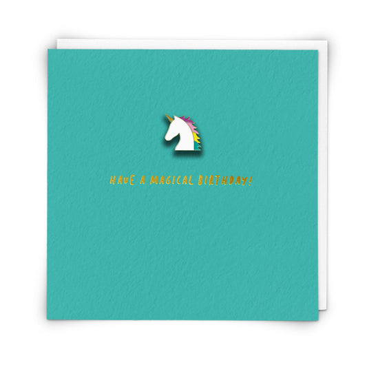 Magical Birthday Card - Unicorn Enamel Pin