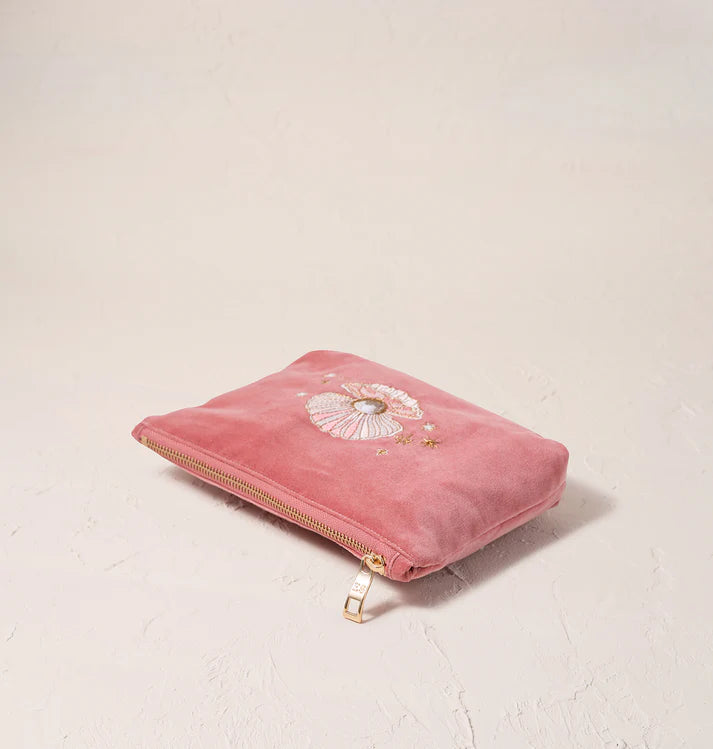 Elizabeth Scarlett Pearl Shell Mini Pouch - Rose Pink