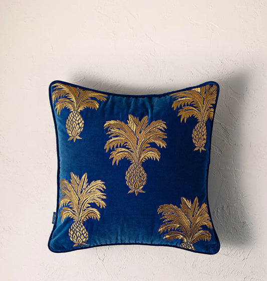 Elizabeth Scarlett Pineapple Cushion - Cobalt