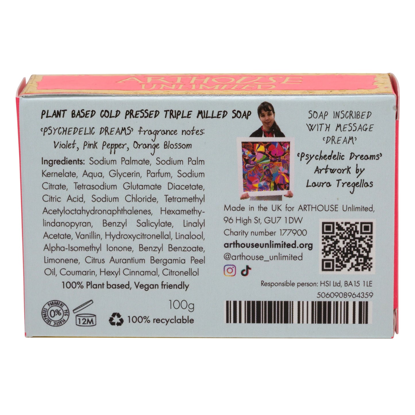 Arthouse Unlimited Triple Milled Plant Soap -  Psychedelic Dreams