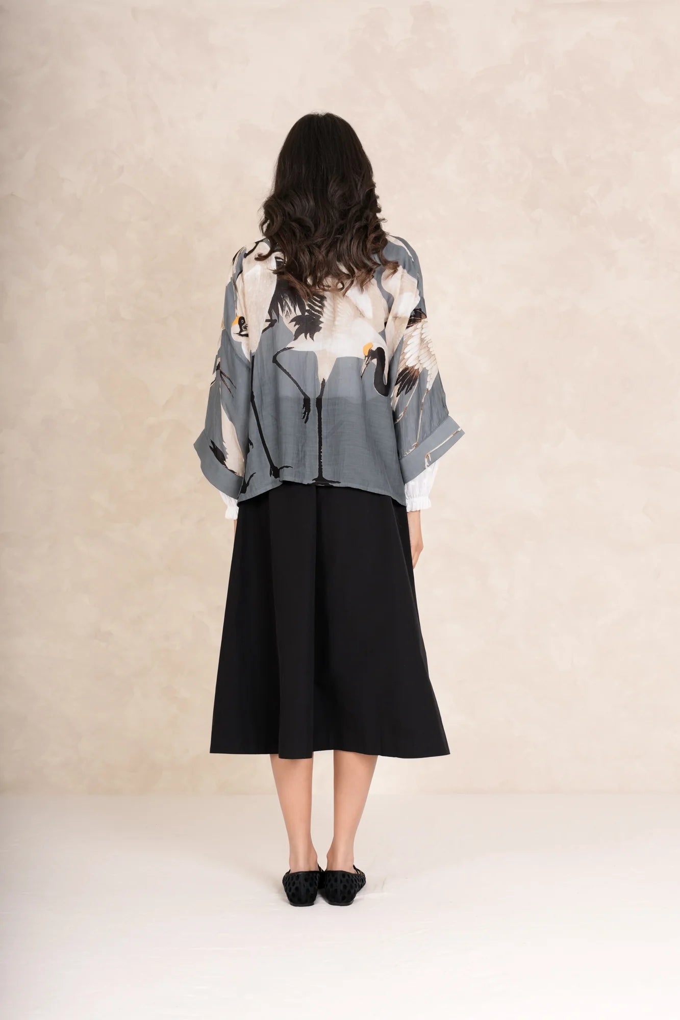 Stork Slate Kimono  - One Hundred Stars