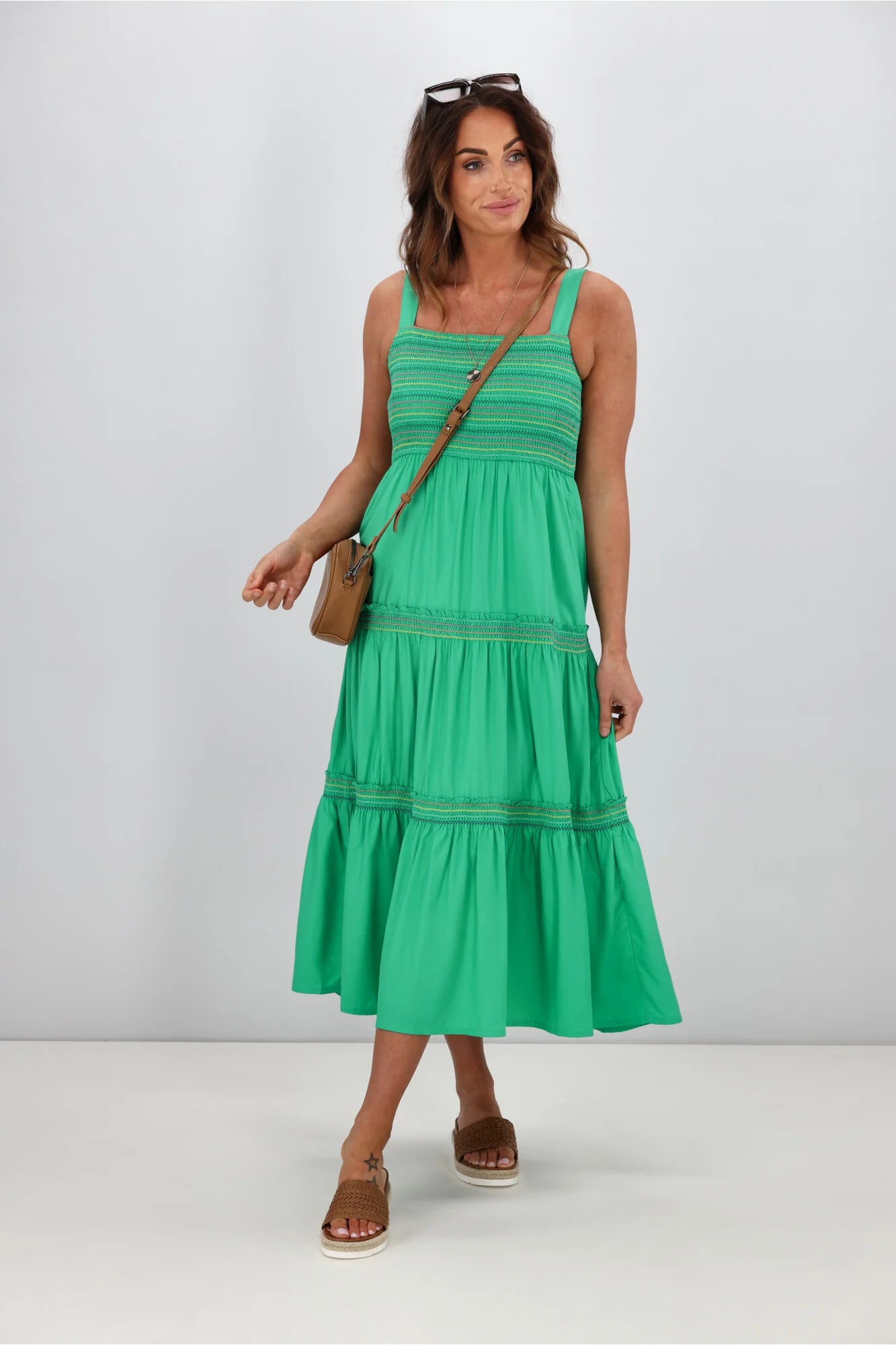 SugarHill Brighton Roxy Sun Dress - Green/Rainbow