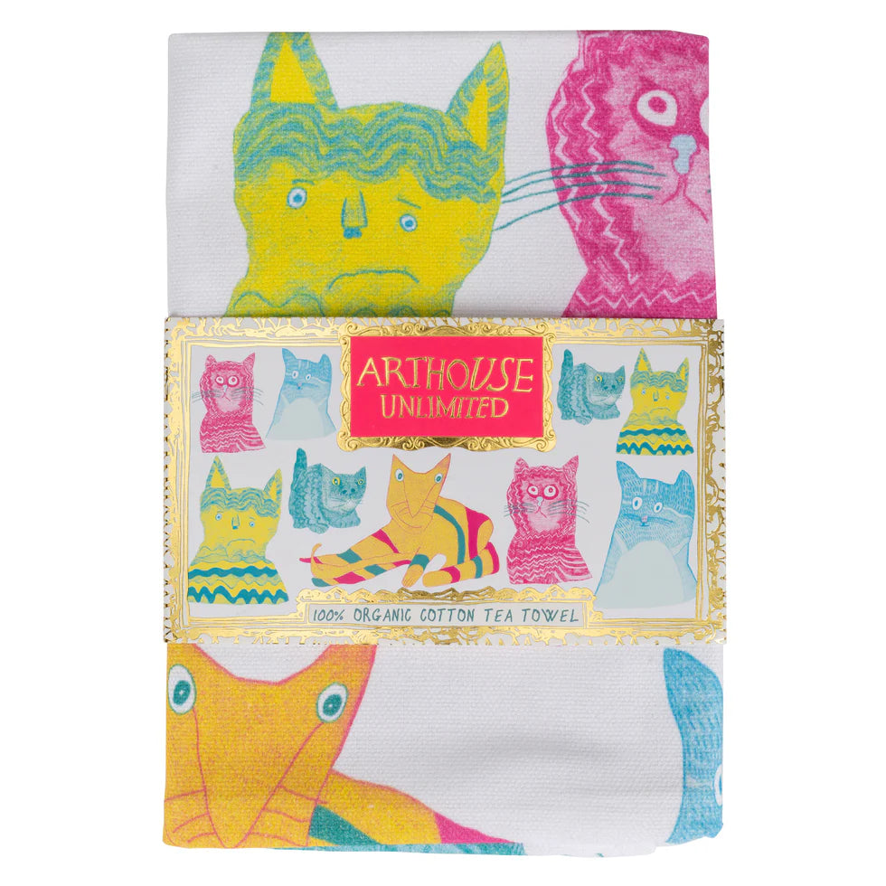 Arthouse Unlimited Tea Towel - Miaow For Now