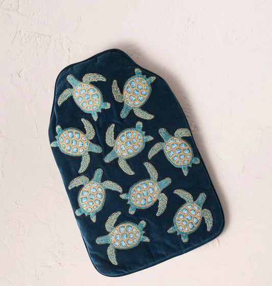 Elizabeth Scarlett Turtle Conservation Hot Water Bottle - Marine Blue